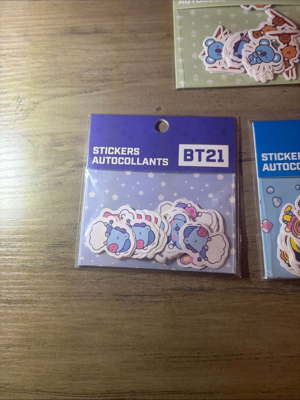 🆕👜🏝️🎉BT21 Official Character Sticker Pack Bundle Set of 3 NWT BTS K-Pop Cute Sta - Picture 2 of 7